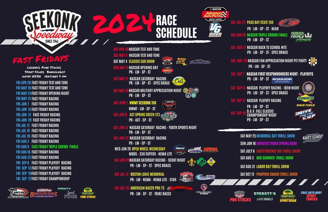 Seekonk Speedway Releases Packed 2024 Event Schedule Seekonk Speedway
